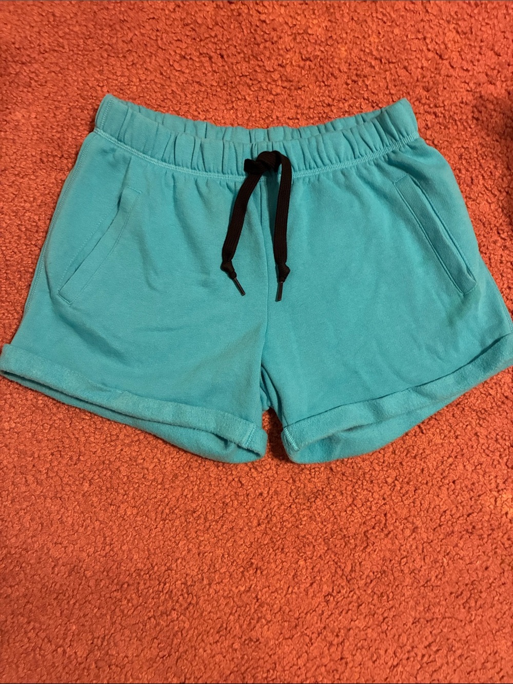 Victoria's Secret PINK Teal Athletic Lounge Shorts with Black Drawstring, Size S